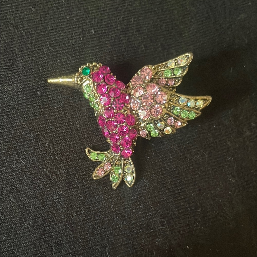 Colorful Hummingbird Brooch